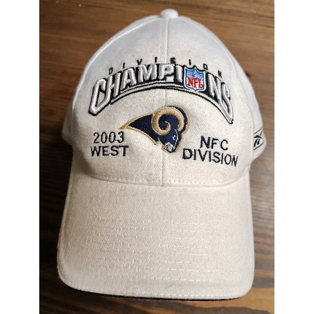 NFL Rams 2003 NFC West Division Champions Cap Reebok On Field Football Hat White